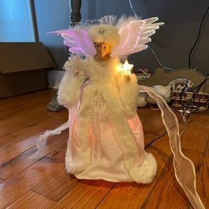 VINTAGE TRIM A HOME MAGICAL CHRISTMAS ANGEL 15" FIBER OPTIC TREE TOPPER